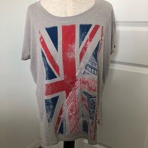 Disney Parks Epcot World Showcase Union Jack Gray Tee